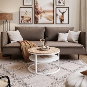 KONFERENČNÝ STOLÍK LEONARDO S POLICOU DUB WOTAN + BIELY