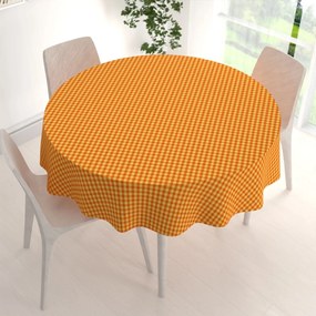 Biante Bavlnený okrúhly obrus Olivia OL-006 Oranžovo-žltá kocka malá Ø 110 cm