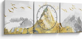 Obraz - Zlatá hora (s hodinami) (90x30 cm)