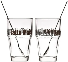 Leonardo SOLO poháre s lyžičkou na Latte Macchiato 400 ml, 2 ks