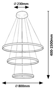 Rabalux 72260 - LED Luster na lanku GRETE LED/100W/230V 3000K