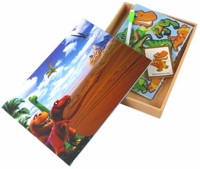 Lean Toys Sada edukačných magnetických puzzle – Dinosaury