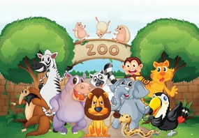 Fototapeta - Veselá Zoo (147x102 cm)