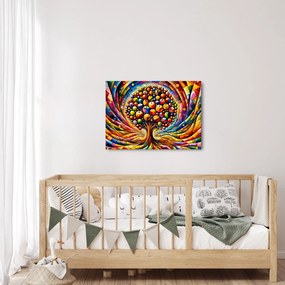 Obraz – Farebný strom s jablkami (70x50 cm)