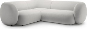 Svetlosivá zamatová rohová pohovka (ľavý roh/do L) Kate – Micadoni