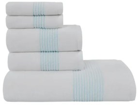 Soft Cotton Darčeková sada uterákov a osušiek AQUA Biela / ružová výšivka Sada (2ks malý uterák 33x33cm, 2ks uterák 45x90cm, osuška 75x150cm)