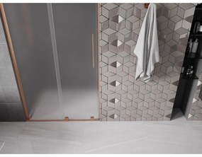 Mexen Velar L, posuvné sprchové dvere do otvoru 100 cm, 8mm sklo námraza, medená matná, 871-100-003-31-65