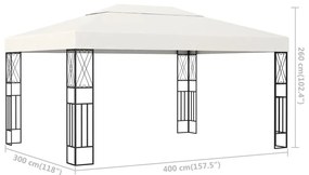 Altánok 3x4 m, krémový, látka