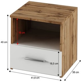 Spálňový komplet (posteľ 160x200 cm) Gaila New (dub wotan + biela). Vlastná spoľahlivá doprava až k Vám domov. 1064619