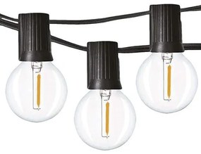 Solight LED vonkajšia reťaz s žiarovkami, 25 žiaroviek, 15m +5m, 20W, teplá biela