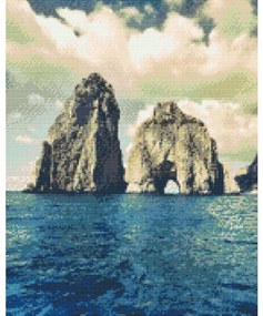 Gario Diamantové maľovanie Ostrov Capri, Taliansko Rozmery: 40 x 50 cm, Rámovanie: Iba zrolované plátno, Diamanty: Štvorcové