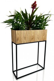 Vysoký kvetináč z prírodnej dubovej dyhy LOFT FIORINO 62X22X80 cm