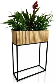 Vysoký kvetináč z prírodnej dubovej dyhy LOFT FIORINO 62X22X80 cm