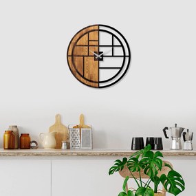 Dekorativní nástěnné hodiny WALLIE ORGANIC 56 cm ořech/černé