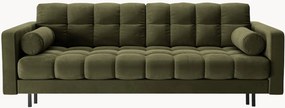 Rozkladacia pohovka v zamatovom vzhľade's úložným priestorom Bali (3-miestna), Š 222 cm