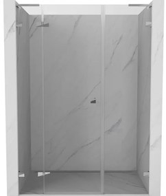 Mexen Lunar L, Otočné ľavé sprchové dvere 140 cm, číre sklo, chrómový profil, 834SL-140-050-01-00-L