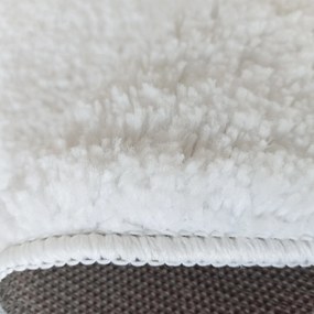 DY Biely okrúhly shaggy koberec Camel Rozmer: 200 cm