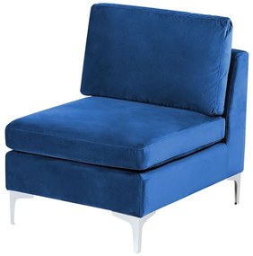 Rohová sedacia súprava s taburetkou Eldridge (zamatová modrá) (P). Vlastná spoľahlivá doprava až k Vám domov. 1078806