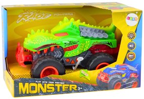 LEAN TOYS Terénne auto Dinosaurus T-Rex, svetlá, zvuky - zelená
