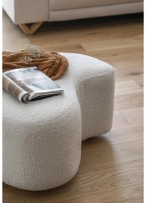 Biely taburet z textílie buklé Miuf – Miuform