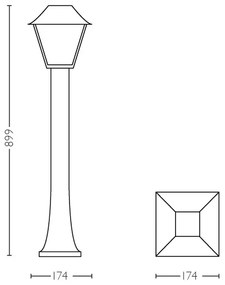 Philips 16497/30/PN - Vonkajšia lampa MYGARDEN ALPENGLOW E27/60W/230V