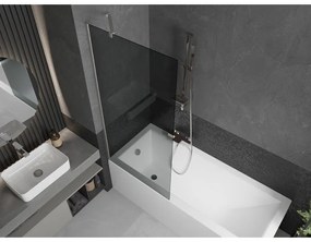 Mexen Next, 1-krídlová vaňová zástena 80 x 150 cm, 6mm šedé sklo, oceľová, 895-080-000-00-40-97