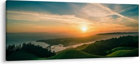 Obraz východu slnka nad morom (120x50 cm)