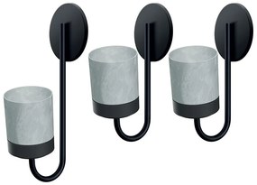 Súprava 3 nástenných kvetináčov BLOOMIEXER sivá/čierna