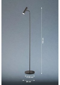 Čierna LED stmievateľná stojacia lampa (výška 154 cm) Stina – Fischer &amp; Honsel