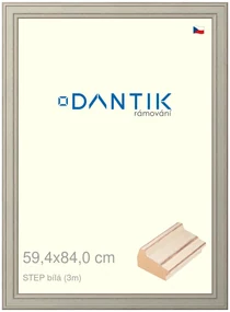 DANTIK rám na obraz 59,4x84 | STEP bílá (Plexi Čiré)