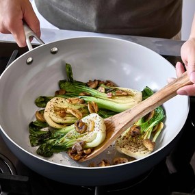 Elmich Základná sada keramických panvíc 2 ks, Wok a štandardná panvica, tmavo šedá