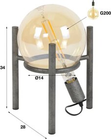 Stolová lampa 77-41 1L Saturn Old Silver  - Komfort-nábytok