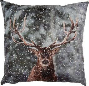 Sivá obliečka na vankúš s jeleňom Deer Christmas - 45*45 cm