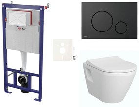 Cenovo zvýhodnený závesný WC set SAT do ľahkých stien / predstenová montáž + WC VitrA Integra SIKOSSINTRE68K