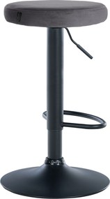 Barová stolička Ponte - zamat, čierny rám - Tmavo sivá
