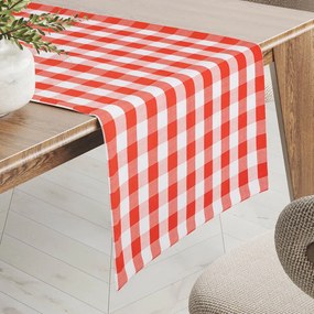 Biante Teflónový behúň na stôl TF-071 Červeno-biela kocka 45x120 cm