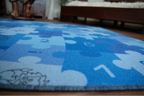 Detský koberec PUZZLE modrý