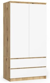 Skriňa S 90 cm 2D 2SZ CLP dub artisan / biela