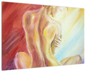 Obraz odpočívajúce ženy, olejomaľba (90x60 cm)