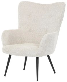 Křeslo ušák, béžová látka, AK-W1206 CRM2