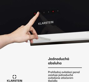 Klarstein Kronleuchter L, digestor, 60 cm, ostrovčekový, 590 m³/h, dotykové ovládanie, LED, čierny