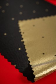 Dekorstudio Luxusný Vianočný obrus s hviezdami - čierno-zlatý SW27 Rozmer obrusu (šírka x dĺžka): 140x240cm