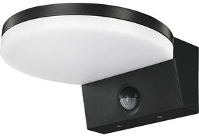 LED vonkajšie nástenné svietidlo Top Light NOVARA C PIR IP65 15W 1300lm 4000K čierne so senzorom pohybu