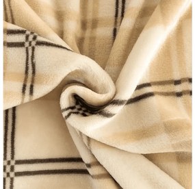 Mikroplyšová deka PLAID, krémová Rozmer: 150 x 200 cm