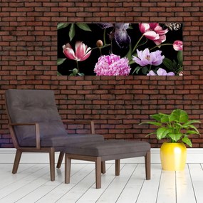 Obraz - Ilustrácie kvetov (120x50 cm)