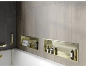 Mexen X-Wall-R, polička na zapustenie na obklad s golierom 60 x 20 cm, zlatá lesklá, 1950602010