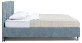 Modrá čalúnená dvojlôžková posteľ s roštom 160x200 cm Noira Slim – Bonami Selection