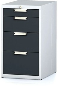 Dielenský zásuvkový box na náradie MECHANIC, 4 zásuvky, 480 x 600 x 840 mm, antracitové dvere