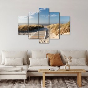 Obraz - Piesočná pláž na ostrove Langeoog, Nemecko (150x105 cm)