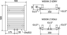 Mexen Ares, elektrické vykurovacie teleso 500 x 400 mm, 300 W, čierna, W102-0500-400-6300-70